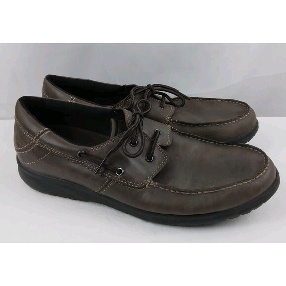 CROCS Other - Crocs Brown Leather Shaw Boat Triple Comfort Casual Dress 202081 Men's Size 12.5